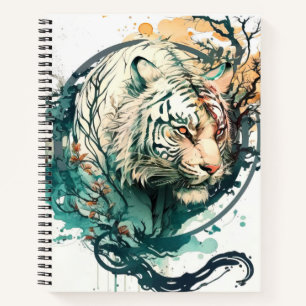 Cuaderno Retrato de tigres pintura animal vida silvestre al