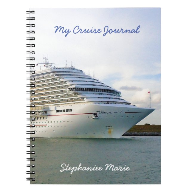 Cuaderno Retrato de un diario de crucero personalizado Bow (Frente)