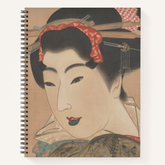 Cuaderno Retrato de una mujer con abanico blanco – Japón vi