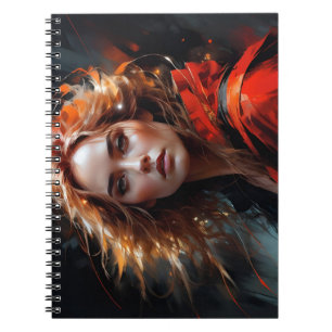 Cuaderno retrato de una mujer de cabello rojo