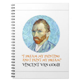 Cuaderno Retrato de Vincent Van Gogh con cita