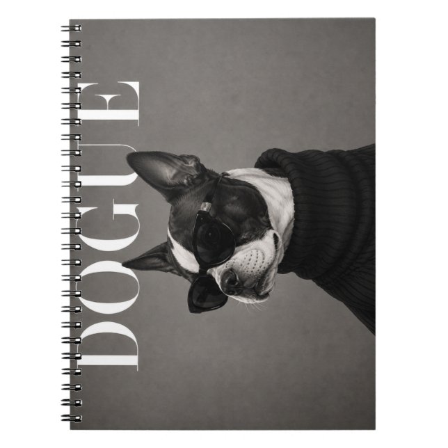 Cuaderno Retrato editorial de Boston Terrier (Frente)