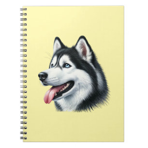 Cuaderno Retrato en acuarela de Husky Siberiano