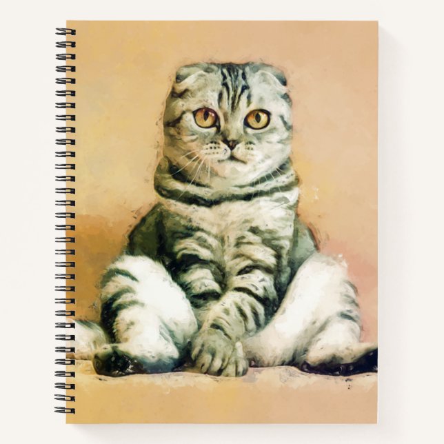 Cuaderno Retrato escocés de sentados de gatos (Anverso)