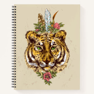 Cuaderno Retrato estilo Boho tigre