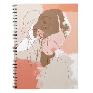 Cuaderno Retrato femenino de contour pintado
