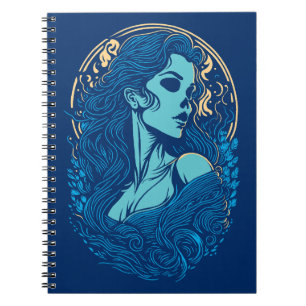Cuaderno Retrato femenino gótico de belleza craneal