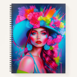 Cuaderno Retrato floral de Neon Fantasy