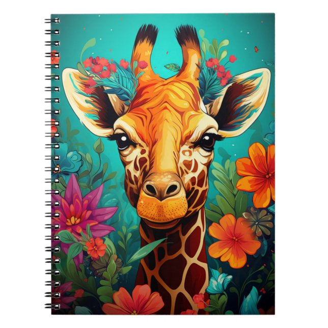 Cuaderno Retrato Floral Giraffe-9319 (Frente)