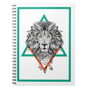 Cuaderno Retrato geométrico azteca del león