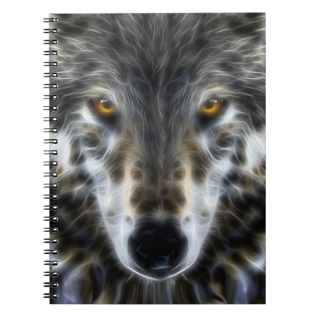 Cuaderno Retrato Inspirador de Wolf Woodland (Frente)