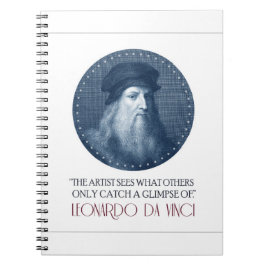 Cuaderno Retrato Leonardo da Vinci con cita