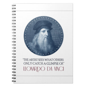 Cuaderno Retrato Leonardo da Vinci con cita