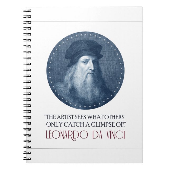 Cuaderno Retrato Leonardo da Vinci con cita (Frente)