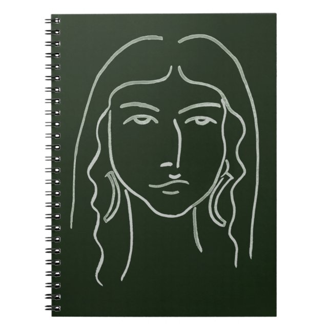 Cuaderno Retrato malaquita con pelo largo (Frente)
