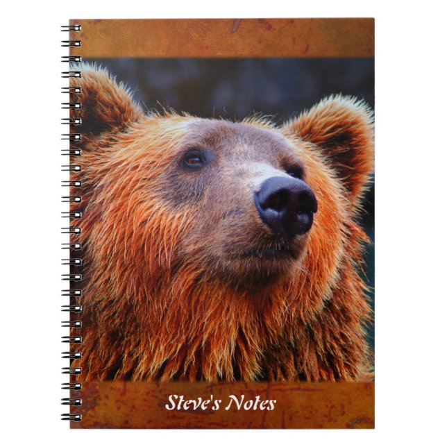 Cuaderno Retrato personalizado de oso marrón de vida silves (Frente)