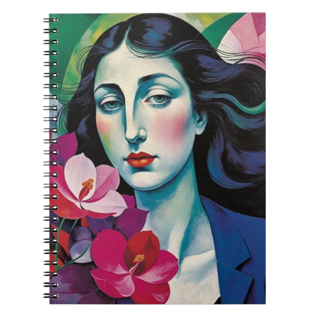 Cuaderno Retrato Resumen | Diario de bloc de notas (Frente)
