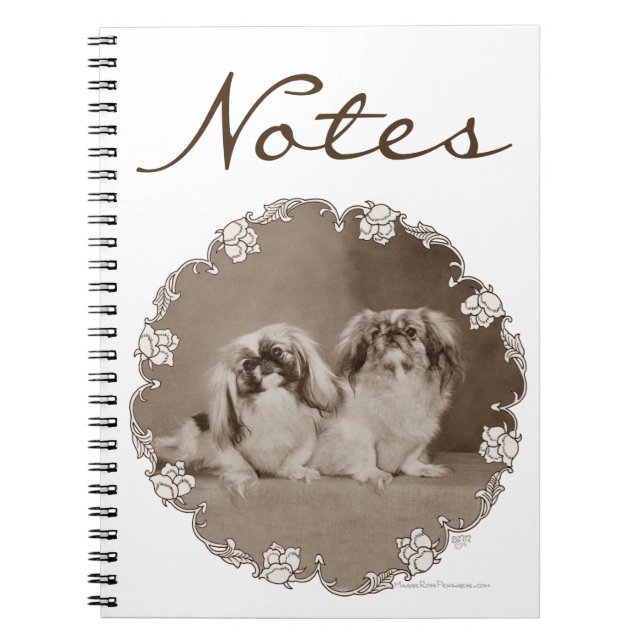 Cuaderno Retrato Sepia de Pekinés (Frente)