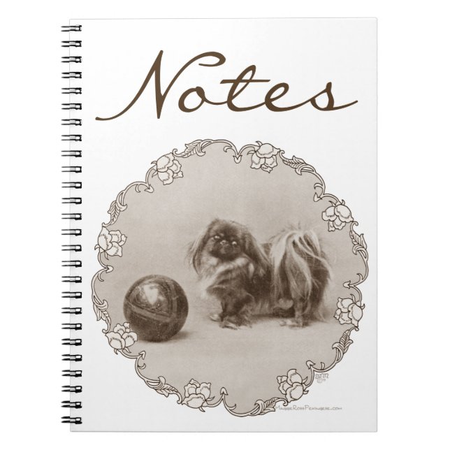 Cuaderno Retrato Sepia de Pekinés (Frente)