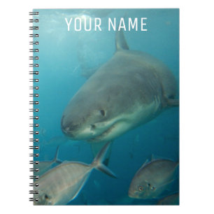Cuaderno Retrato Subacuático de Tiburón Blanco Grande Perso