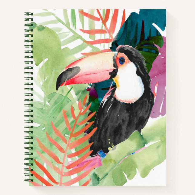 Cuaderno Retrato táctil con hojas tropicales (Anverso)