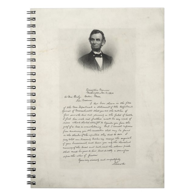 Cuaderno Retrato vintage de Abraham Lincoln (Frente)
