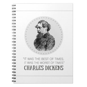 Cuaderno Retrato y cita de Charles Dickens