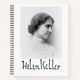 Cuaderno Retrato y firma de Hellen Keller