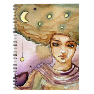 Cuaderno Retrato y mujer abstractos del bonito
