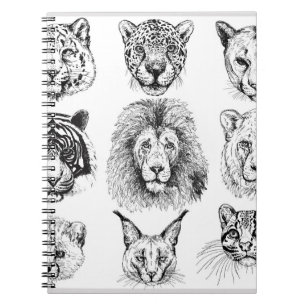 Cuaderno Retratos de animales dibujados a mano
