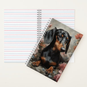 Cuaderno Retratos de raza de perro de flores 10