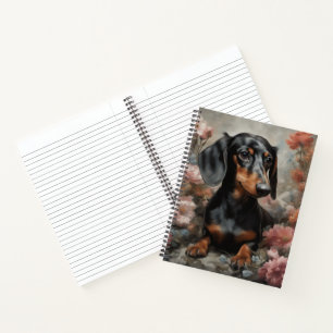 Cuaderno Retratos de raza de perro de flores 10