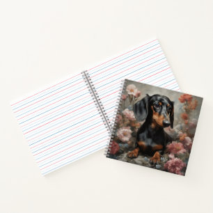 Cuaderno Retratos de raza de perro de flores 10