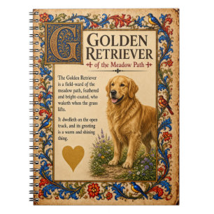 Cuaderno Retriever Dorado, Arte de Bestiario Medieval