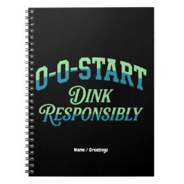 Cuaderno Retro 0-0-Start Court Aesthetic Minimal Pickleball