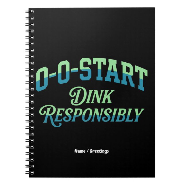 Cuaderno Retro 0-0-Start Court Aesthetic Minimal Pickleball (Frente)