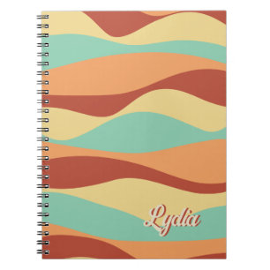 Cuaderno Retro 1970 Abstract Stripes Add Name