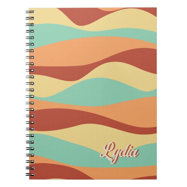 Cuaderno Retro 1970 Abstract Stripes Add Name (Frente)