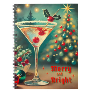Cuaderno Retro 50 Merry Bright Navidades Cocktail Martini