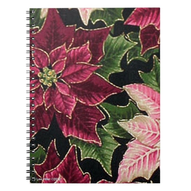 Cuaderno Retro 50 Poinsettia Borgoña Rosa (Frente)