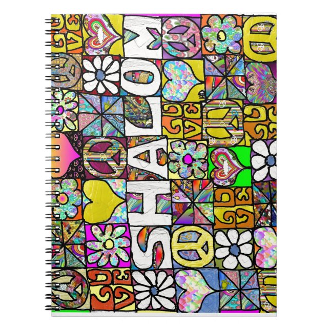 Cuaderno Retro 60 Psicodélico Shalom LOVE (Frente)