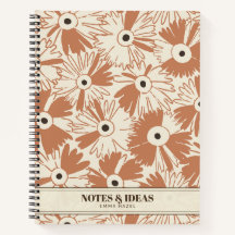 Retro 70s Flor Silvestre y Personalizado con Lunar