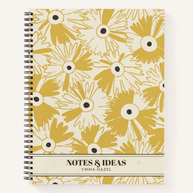 Cuaderno Retro 70s Wildflower & Polka Dot Personalized (Anverso)
