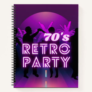 Cuaderno Retro 80 Disco Dance Fiesta Neon Purple Funky