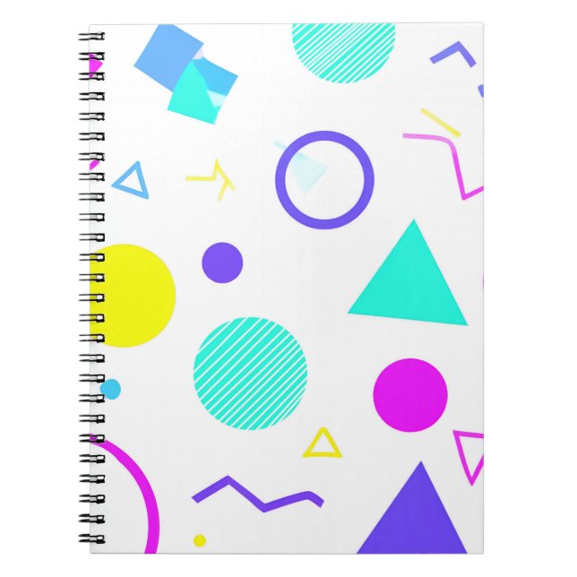 Cuaderno Retro 80s Memphis Geometric Pattern (Frente)