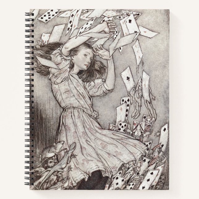 Cuaderno Retro Alice Cae Tarjetas Diseño Victoriano (Anverso)