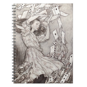 Cuaderno Retro Alice Cae Tarjetas Diseño Victoriano
