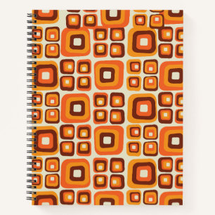 Cuaderno Retro años 70 mediados de siglo Orange y marrón ge