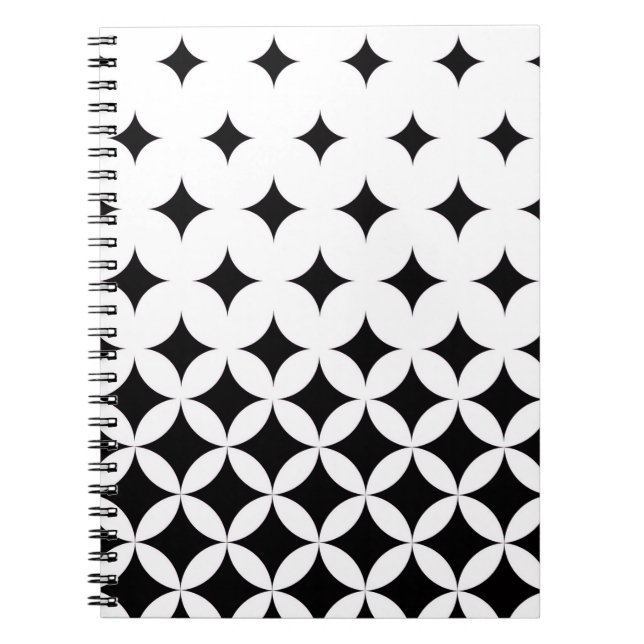 Cuaderno Retro Black and White Stars Halftone (Frente)