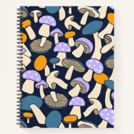 Cuaderno Retro Bosque de Hongos Botánico Bosque de Medianoc